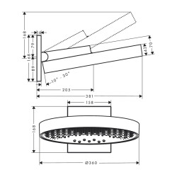 HansGrohe Rainfinity Tepe Duşu 360 3Jet, Duvar Bağlantısı İle - 26234700 - 2