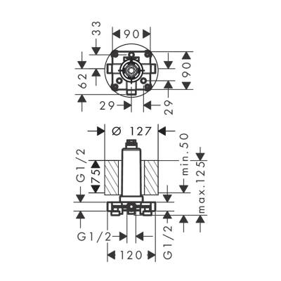 HansGrohe Rainmaker Select İç Set Tepe Duşu, Tavan Bağlantılı - 24010180 - 2