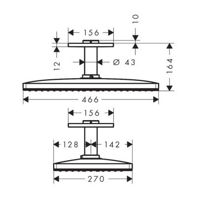 HansGrohe Rainmaker Select Tepe Duşu 460 1 Jet, Tavan Bağlantısı İle - 24002400 - 2