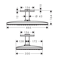 HansGrohe Rainmaker Select Tepe Duşu 460 2 Jet, Ecosmart, 9 Lt/Dk, Tavan Bağlantısı İle - 24014400 - 2