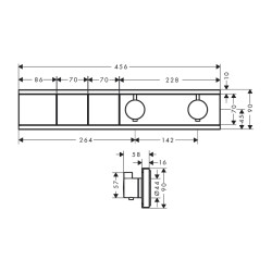 HansGrohe Rainselect Ankastre Termostatik 2 Çıkış İçin - 15380140 - 2