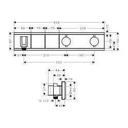 HansGrohe Rainselect Termostat Ankastre Montaj, 2 Çıkış İçin - 15355000 - 2