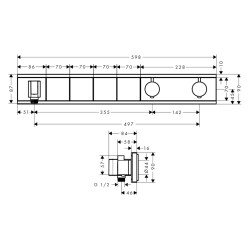 HansGrohe Rainselect Termostat Ankastre Montaj, 4 Çıkış İçin - 15357000 - 2