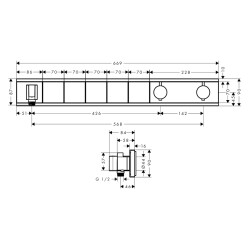 HansGrohe Rainselect Termostat Ankastre Montaj, 5 Çıkış İçin - 15358000 - 2