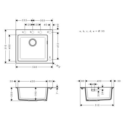 HansGrohe S51 S510 - F450 Ankastre Eviye 450 - 43312170 - 2