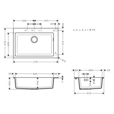 HansGrohe S51 S510 - F660 Ankastre Eviye 660 - 43313380 - 2