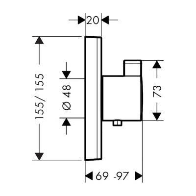 HansGrohe Showerselect Termostat Yüksek Debi, Ankastre Montaj - 15760670 - 2