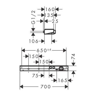 HansGrohe Showertablet Select Termostat Aplike, 2 Çıkış İçin - 13184000 - 2