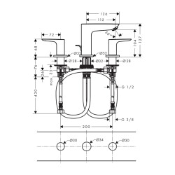 HansGrohe Talis E 3 - Delikli Lavabo Bataryası Kumandalı - 71733000 - 2