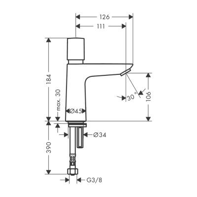 HansGrohe Talis E Self - Closing Tek Akım Musluk - 71719000 - 2