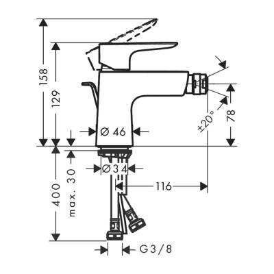 HansGrohe Talis E Tek Kollu Bide Bataryası Kumandalı - 71720000 - 2