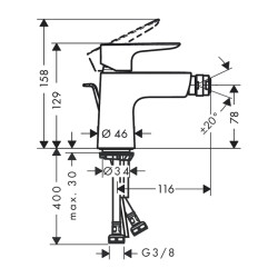 HansGrohe Talis E Tek Kollu Bide Bataryası Kumandalı - 71720700 - 2