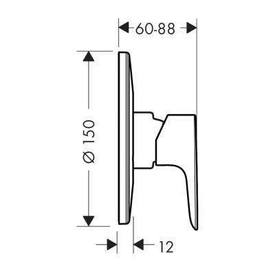 HansGrohe Talis E Tek Kollu Duş Bataryası Ankastre Montaj - 71766000 - 2