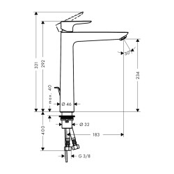 HansGrohe Talis E Tek Kollu Lavabo Bataryası 240 Kumandalı - 71716000 - 2