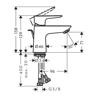 HansGrohe Talis E Tek Kollu Lavabo Bataryası 80 Kumandalı - 71700000 - 2