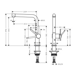 HansGrohe Talis M54 Tek Kollu Eviye Bataryası 270, 1Jet - 72840800 - 2