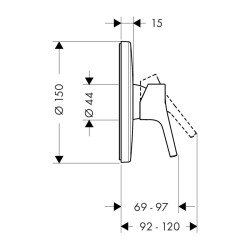 HansGrohe Talis S Tek Kollu Duş Bataryası Ankastre Montaj - 72605000 - 2