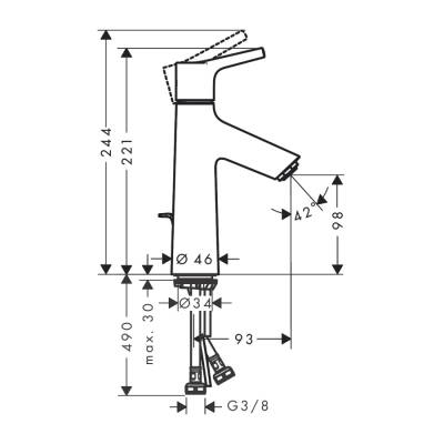 HansGrohe Talis S Tek Kollu Lavabo Bataryası 100 Coolstart Kumandalı - 72022000 - 2