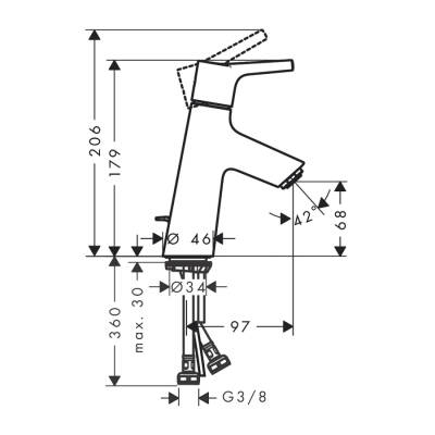 HansGrohe Talis S Tek Kollu Lavabo Bataryası 80 Kumandalı - 72010000 - 2