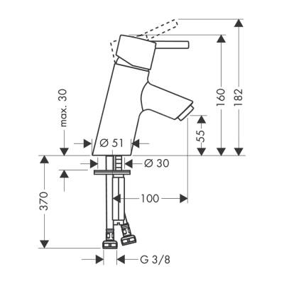 HansGrohe Talis S Tek Kollu Lavabo Bataryası Kumandasız - 32031000 - 2