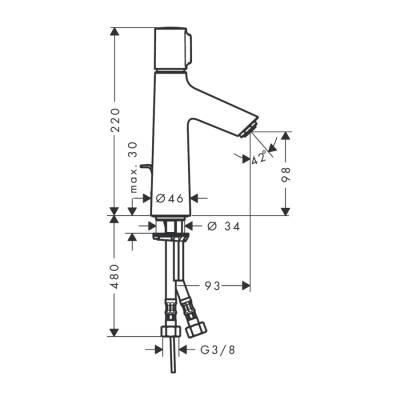 HansGrohe Talis Select S Lavabo Bataryası 100 Kumandalı - 72042000 - 2