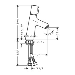 HansGrohe Talis Select S Lavabo Bataryası 80 Kumandasız - 72041000 - 2