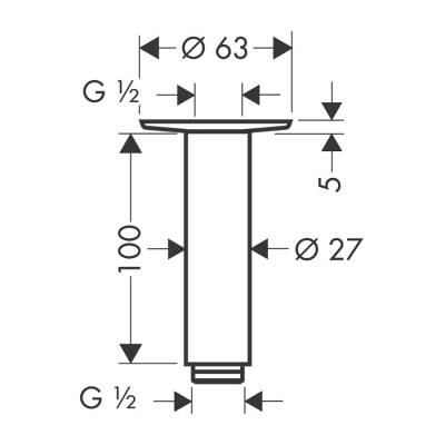 HansGrohe Tavan Bağlantısı 10 Cm - 27479990 - 2