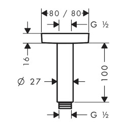 HansGrohe Tavan Bağlantısı E 10 Cm - 27467000 - 2