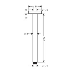 HansGrohe Tavan Bağlantısı S 30 Cm - 27389000 - 2