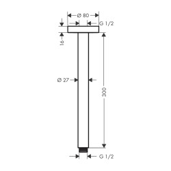 HansGrohe Tavan Bağlantısı S 30 Cm - 27389140 - 2