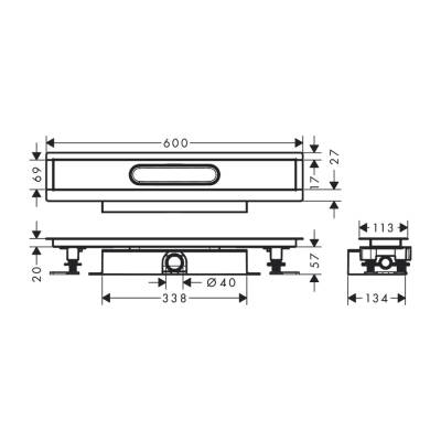 HansGrohe Ubox Universal Komple Set Düz Kurulum - 600 Duş Kanalı İçin - 56016180 - 2