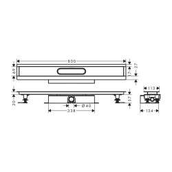 HansGrohe Ubox Universal Komple Set Düz Kurulum - 800 Duş Kanalı İçin - 56018180 - 2