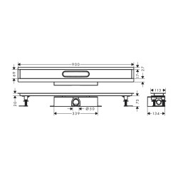 HansGrohe Ubox Universal Komple Set Standart Kurulum - 900 Duş Kanalı İçin - 56025180 - 2