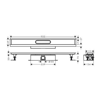 HansGrohe Ubox Universal Komple Set Standart Kurulum - 900 Duş Kanalı İçin - 56025180 - 2