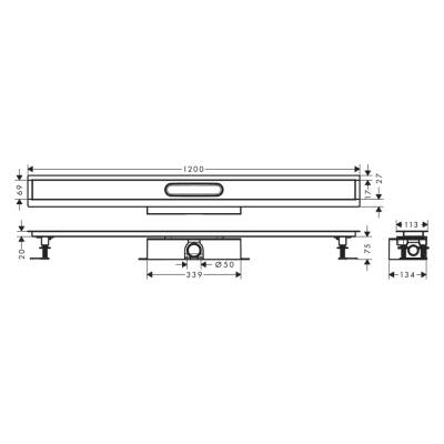 HansGrohe Ubox Universal Komple Set Standart Montaj - 1200 Duş Gideri İçin - 56027180 - 2