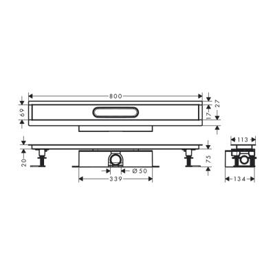 HansGrohe Ubox Universal Komple Set Standart Montaj - 800 Duş Gideri İçin - 56024180 - 2