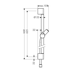 HansGrohe Unica Duş Barı C 65 Cm, Duş Hortumu İle - 27611000 - 2