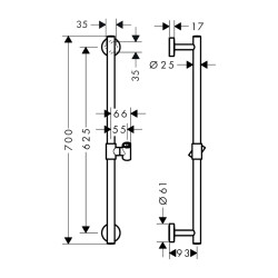 HansGrohe Unica Duş Barı Comfort 65 Cm - 26401000 - 2