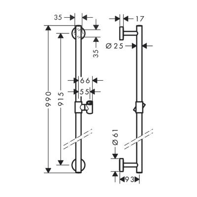 HansGrohe Unica Duş Barı Comfort 90 Cm - 26402000 - 2