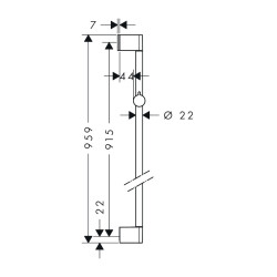 HansGrohe Unica Duş Barı Croma 90 Cm - 26506000 - 2