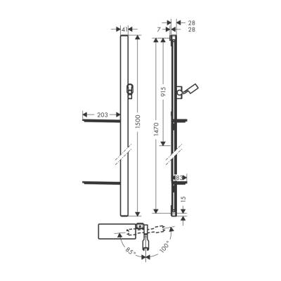 HansGrohe Unica Duş Barı E 150 Cm, Duş Hortumu İle - 27645000 - 2