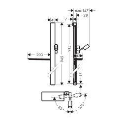 HansGrohe Unica Duş Barı E 90 Cm, Duş Hortumu İle - 27640000 - 2