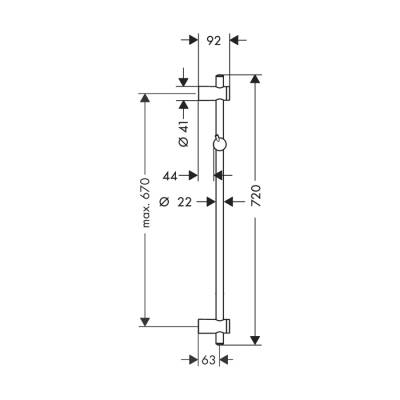 HansGrohe Unica Duş Barı Reno 72 Cm - 27704000 - 2