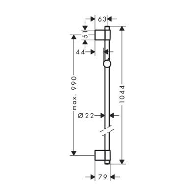 HansGrohe Unica Duş Barı Varia 105 Cm - 27356000 - 2