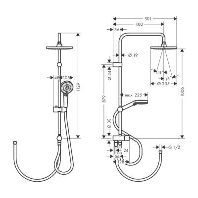 HansGrohe Vernis Blend Duş Kolonu 200 1Jet Reno - 26272000 - 2