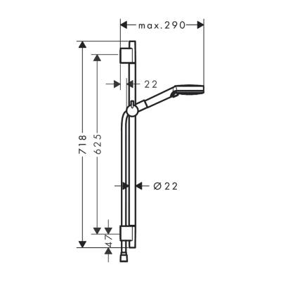 HansGrohe Vernis Blend Duş Seti Vario, 65 Cm Duş Barı İle - 26422670 - 2