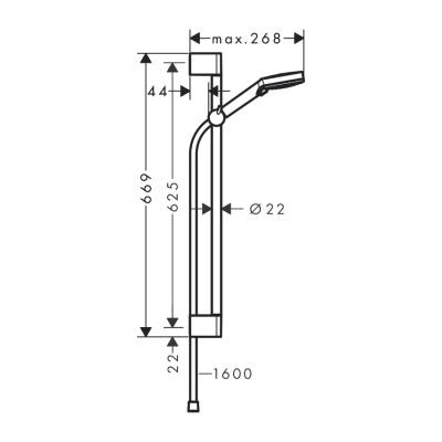 HansGrohe Vernis Blend Duş Seti Vario, 65 Cm Duş Barı İle Proje Paketi (6'Lı) - 26371000 - 2