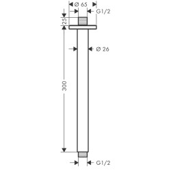 HansGrohe Vernis Blend Tavan Bağlantısı 30 Cm - 27805000 - 2