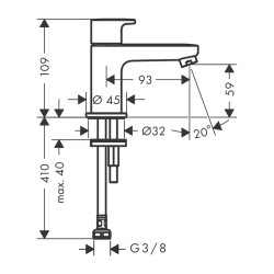 HansGrohe Vernis Blend Tek Akım Musluk 70 Kumandasız - 71583000 - 2