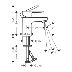 HansGrohe Vernis Blend Tek Kollu Lavabo Bataryası 70 Kumandasız - 71558000 - 2